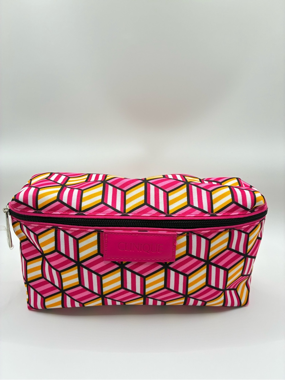 Clinique Pink & Yellow Geometric Cosmetic Pouch